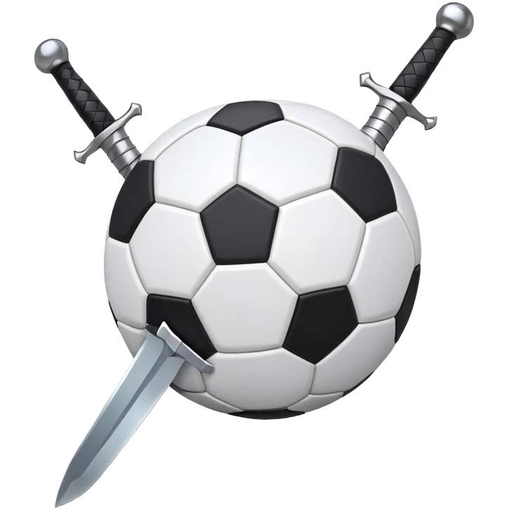 Soccer ball with swords behind it  emoji