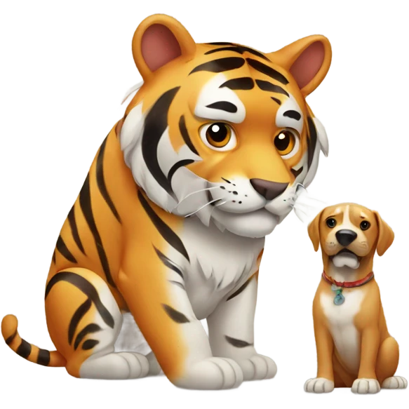 Tiger with a dog  emoji