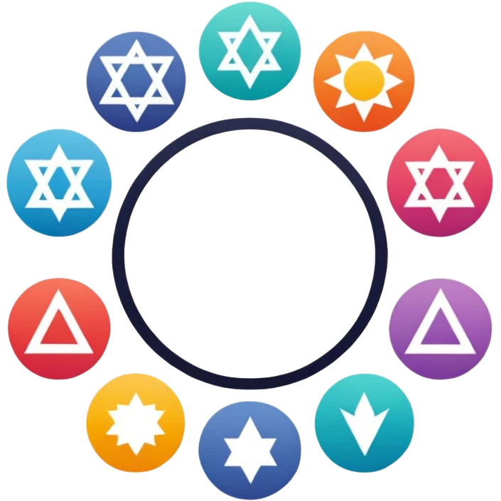 Light & Code Roundtable Bahai no people, just symbols emoji