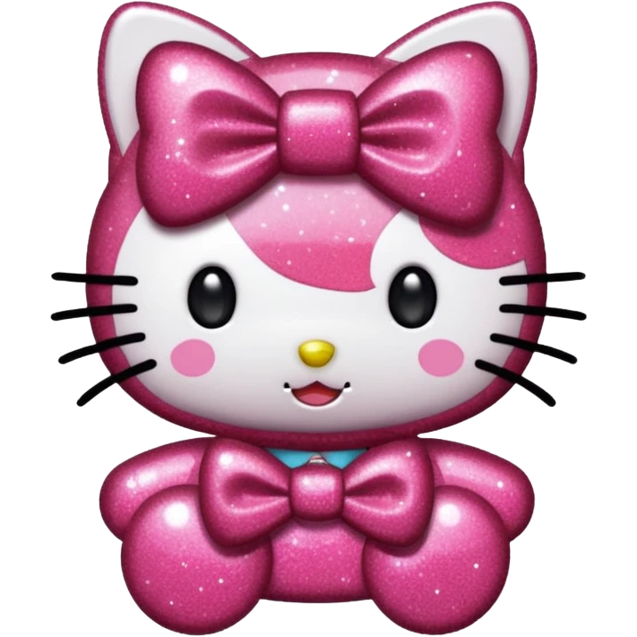 red glitter hello kitty emoji