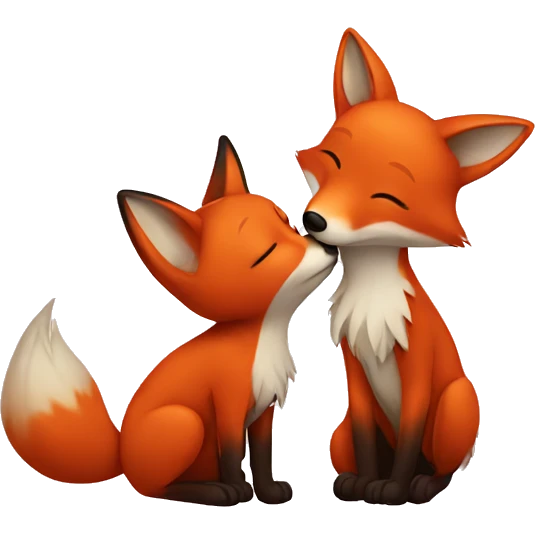 fox kissing emoji