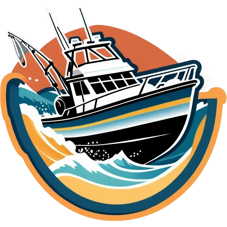 sport fishing boat over wave emoji