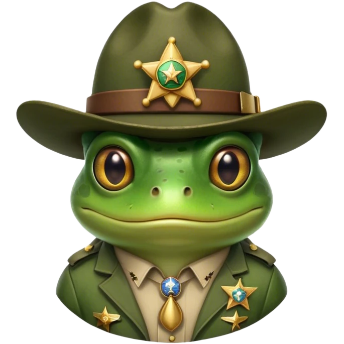 A frog old time western sheriff  emoji