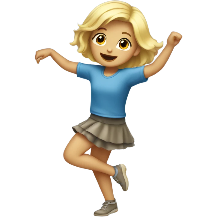 Little blonde girl dancing emoji