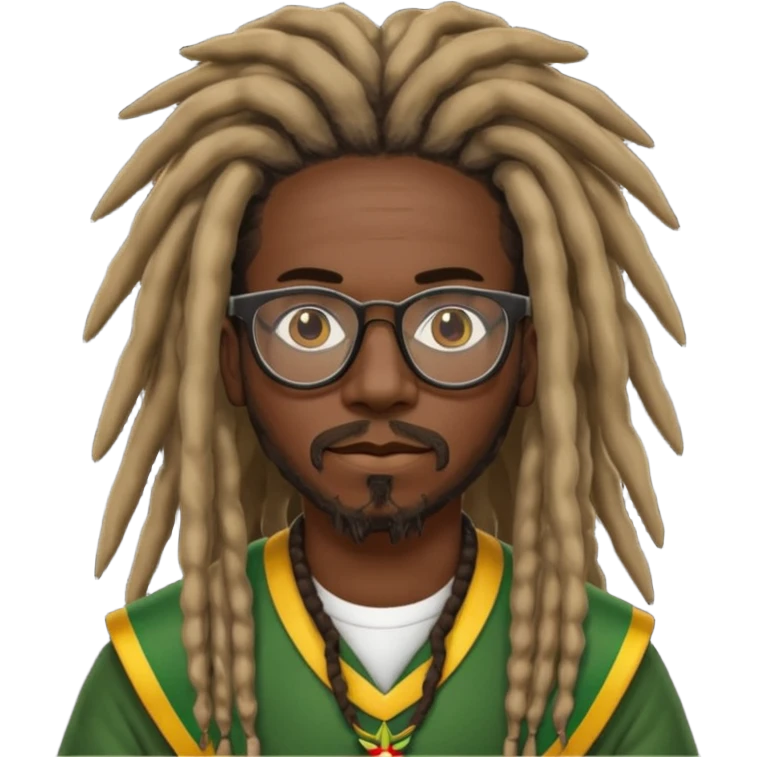 African Tanzanian rastafari warrior with glasses emoji