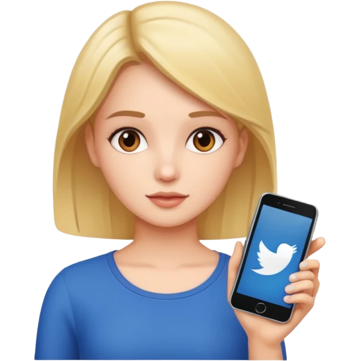 girl with phone and social media emoji
