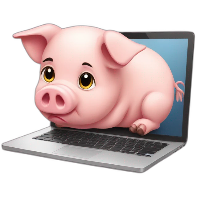 pig-programming-on-laptop emoji