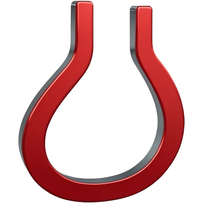 clean mettalic red horseshoe magnet emoji