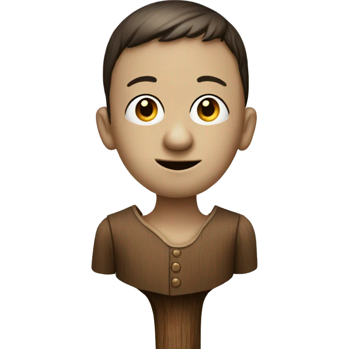 wooden puppet boy with long nose emoji