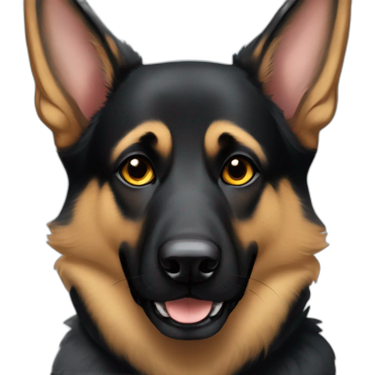 All black German shepherd with tan eye brows emoji