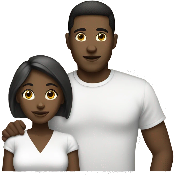 black girl white boy couple emoji