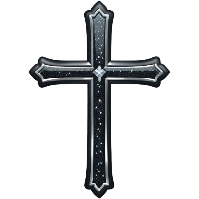 Glitter black cross emoji
