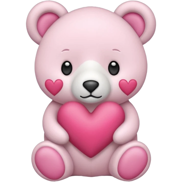 Oso blanco corazón. Rosa emoji