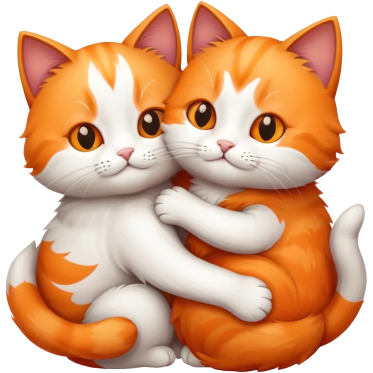 Two cats hugging emoji