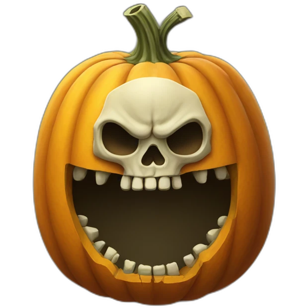 pumpkin head skeleton emoji