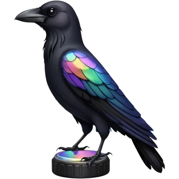 Crow + bottle cap, Street Wildlife. emoji