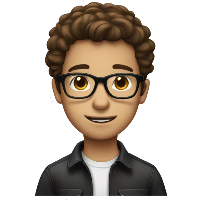 Tall kid with brown hair Box black glasses big nose  emoji