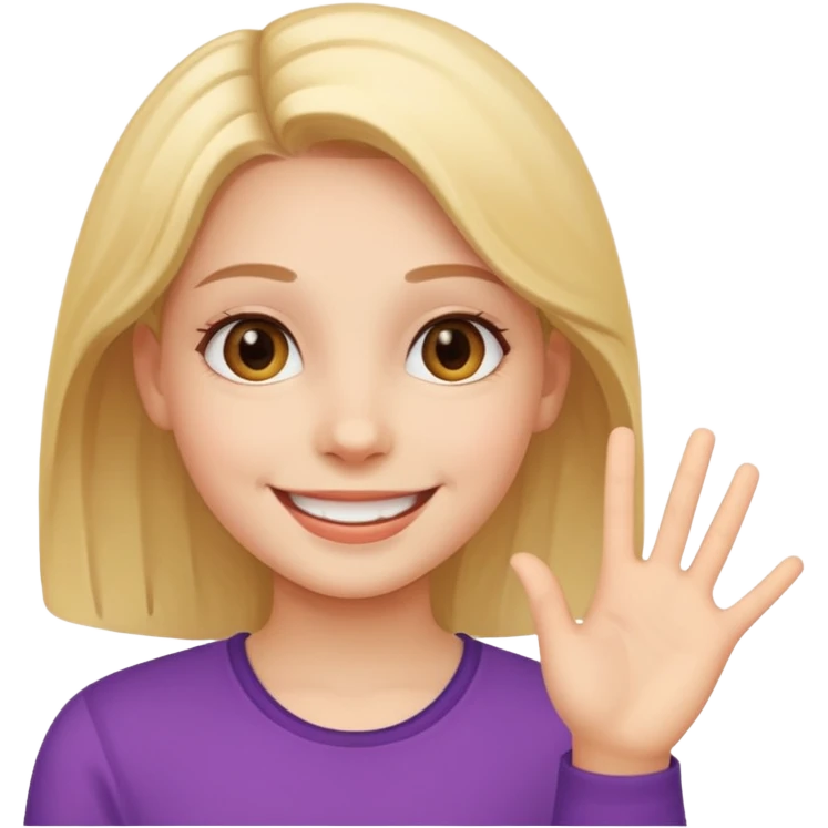 Girl saying hi emoji