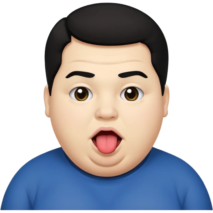 Fat teen from kosovo with flat hair with his tongue out emoji