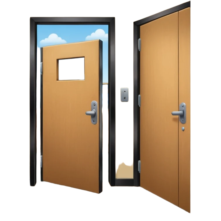 open door looking out into corridor in school emoji