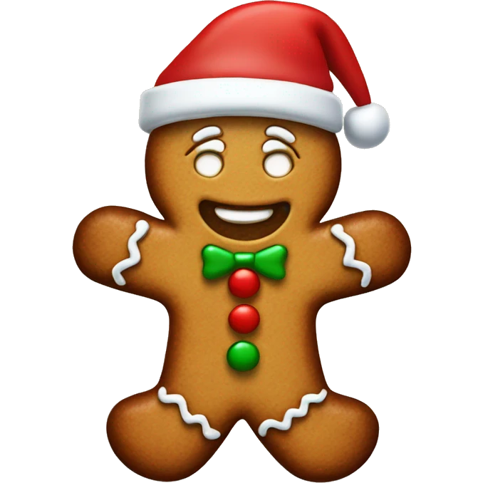 Gingerbread with Santa Claus hat emoji