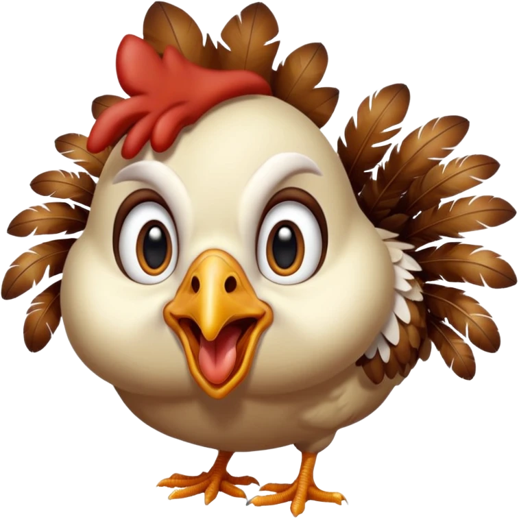 Shocked chicken emoji