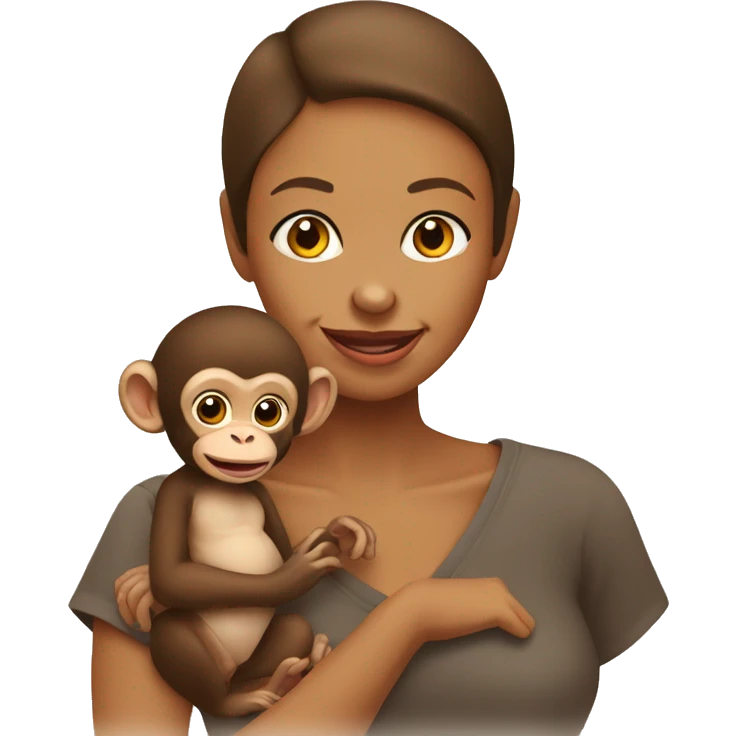 Mommy and baby monkey emoji