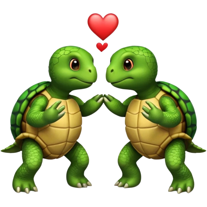 Two turtles holding hands  emoji