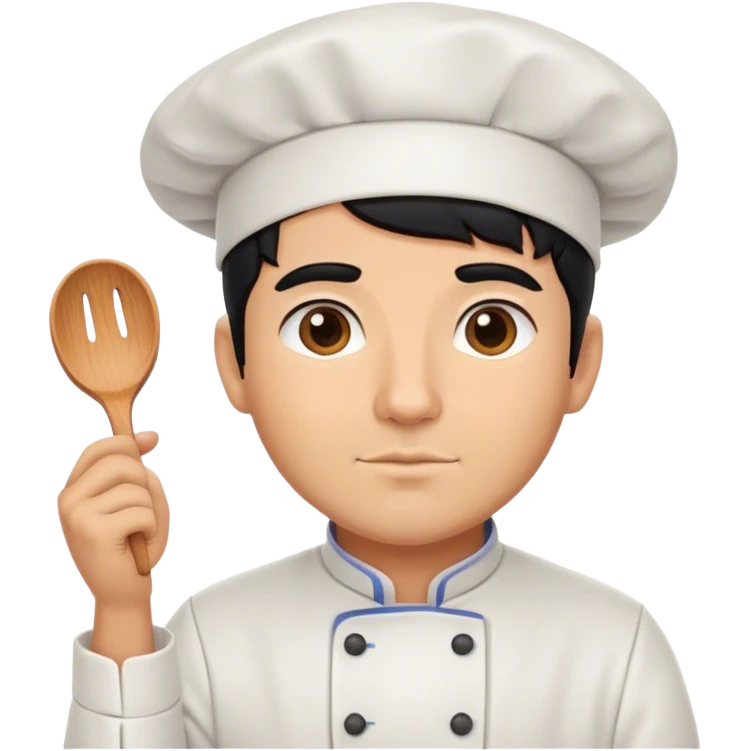 male chef outdoors with black hair emoji