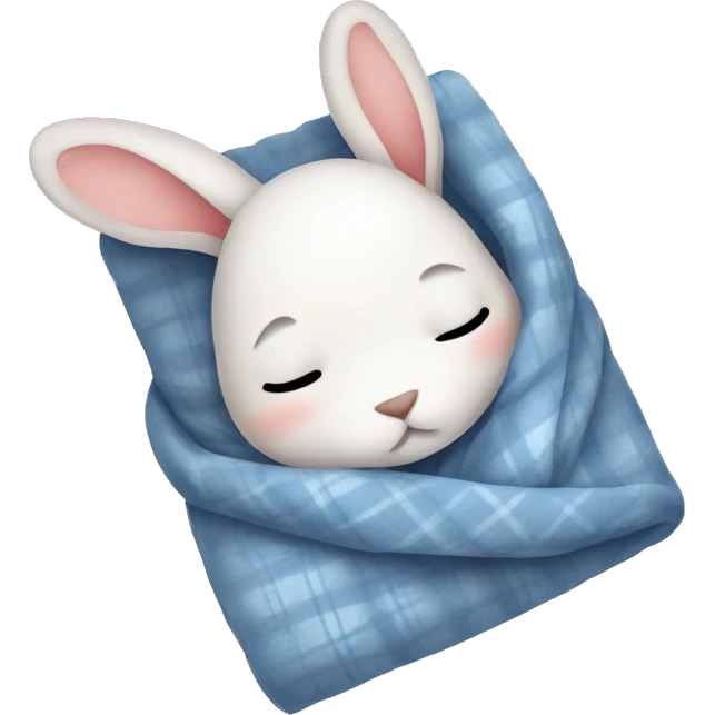Rabbit cozy sleep  in blanket emoji