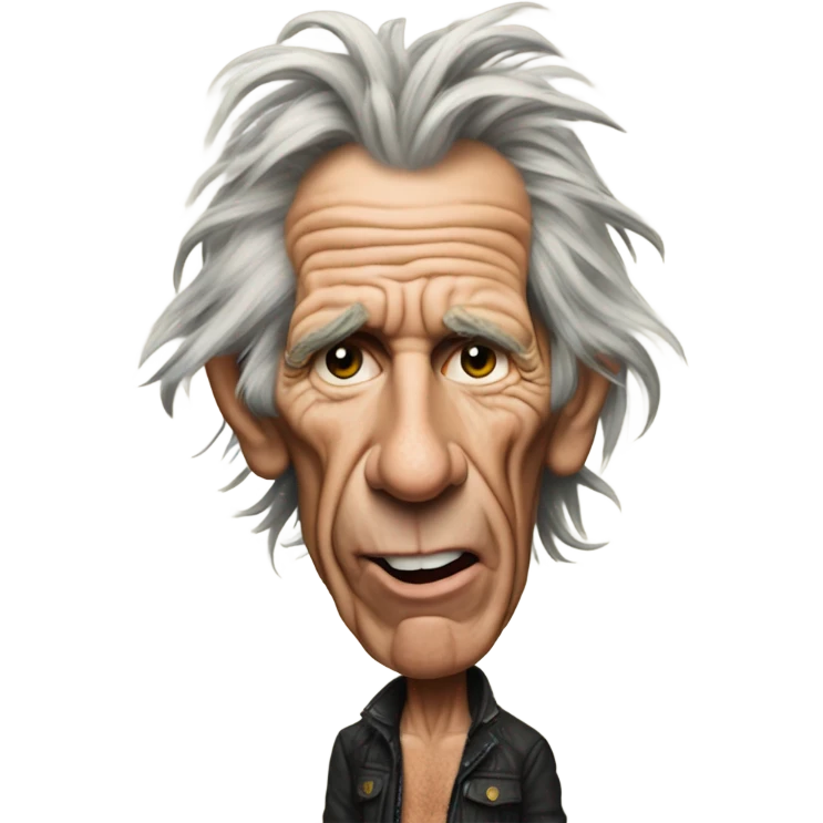 Keith Richards cinta en la cabeza, lauhing out loud emoji