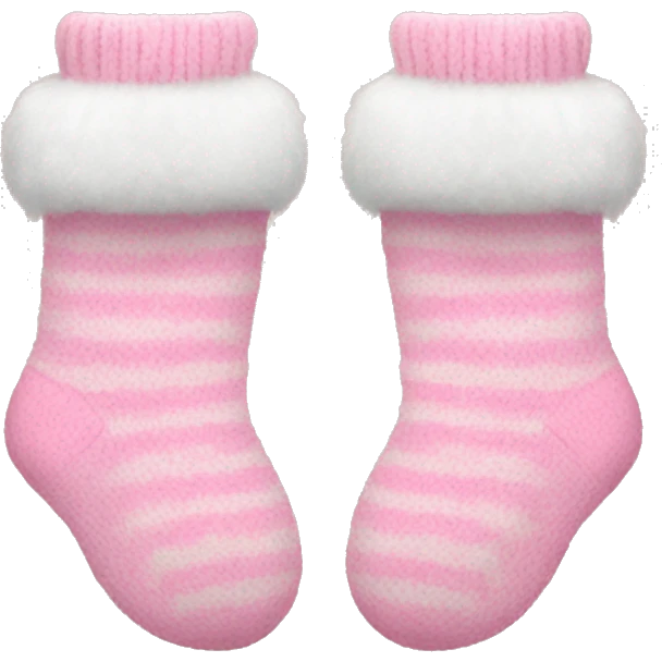 Pink and white fluffy socks cozy emoji