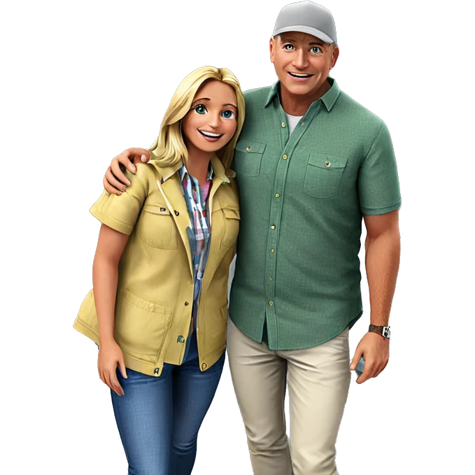 happy couple in casual attire emoji