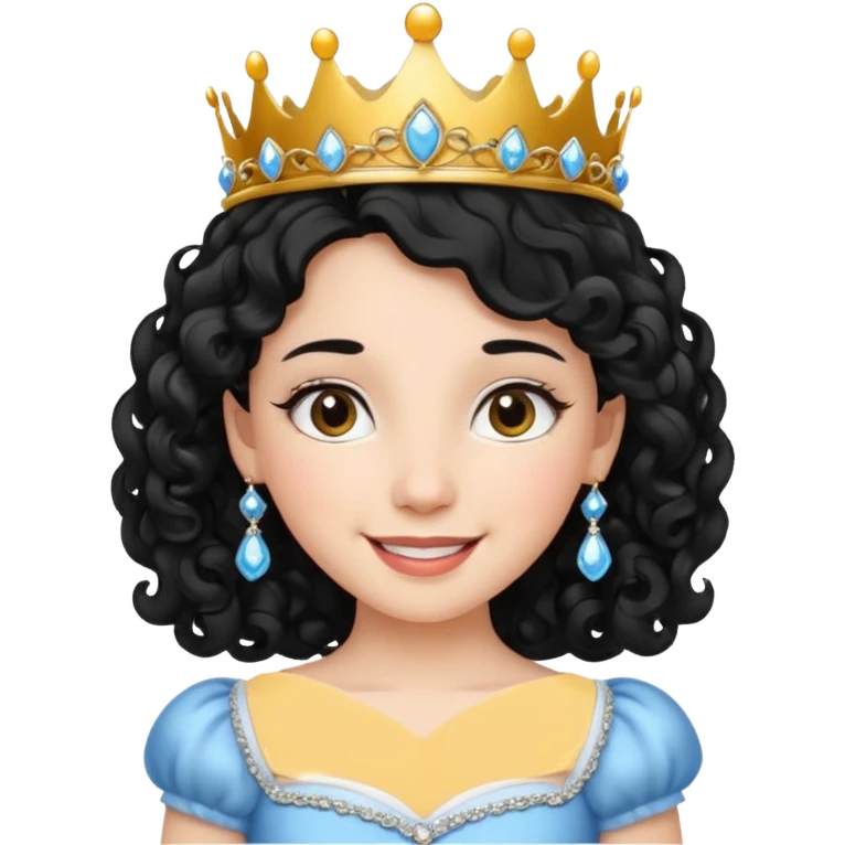 Princesa banca con el pelo rizado y el pelo negro  emoji