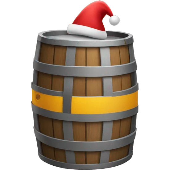 Construction barrel with Christmas decorations  emoji