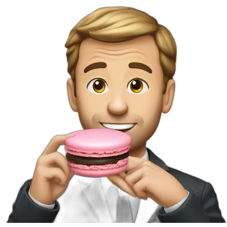 Macron eating a macaron emoji