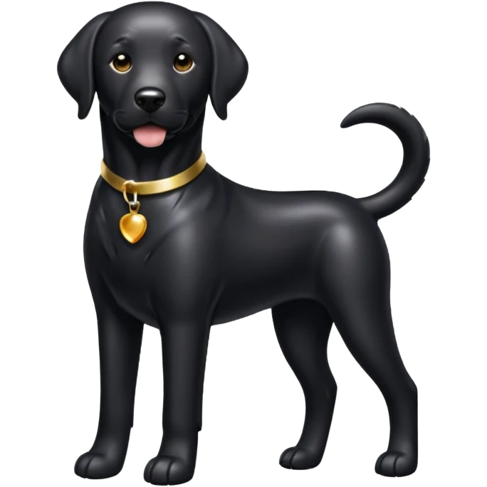 Black lab with shiny metallic fur emoji