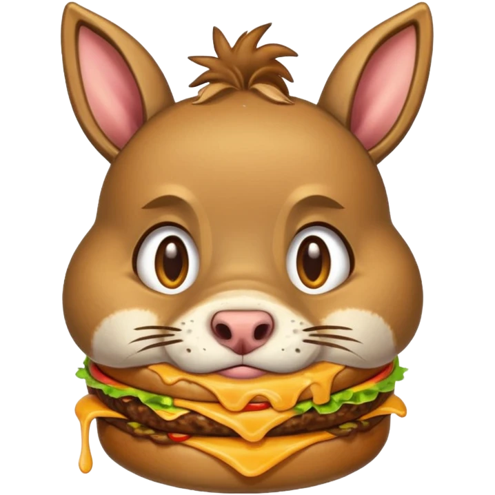 shit dripping of  donkey cat eating hamburgers emoji