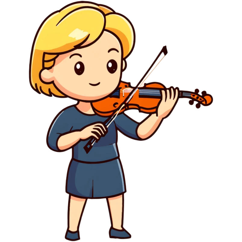 Full body of middle-aged blonde woman playing violin, standing position emoji