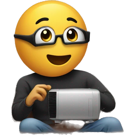 Hugs watching movies on projector  emoji