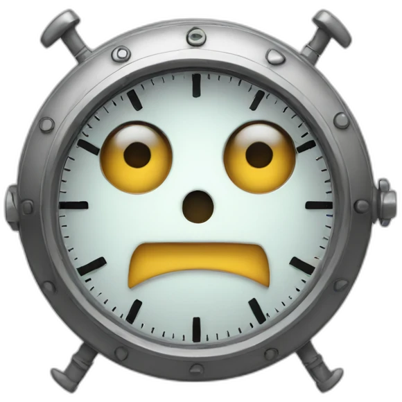 clock with eyes and mouth arms emoji