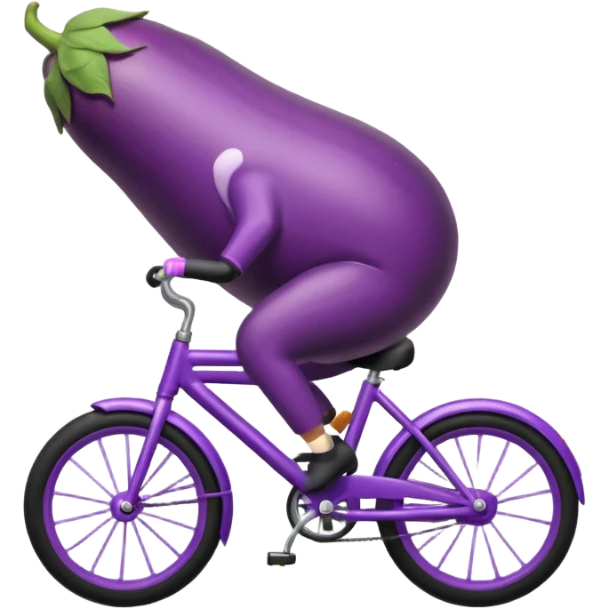 Eggplant riding a bike emoji