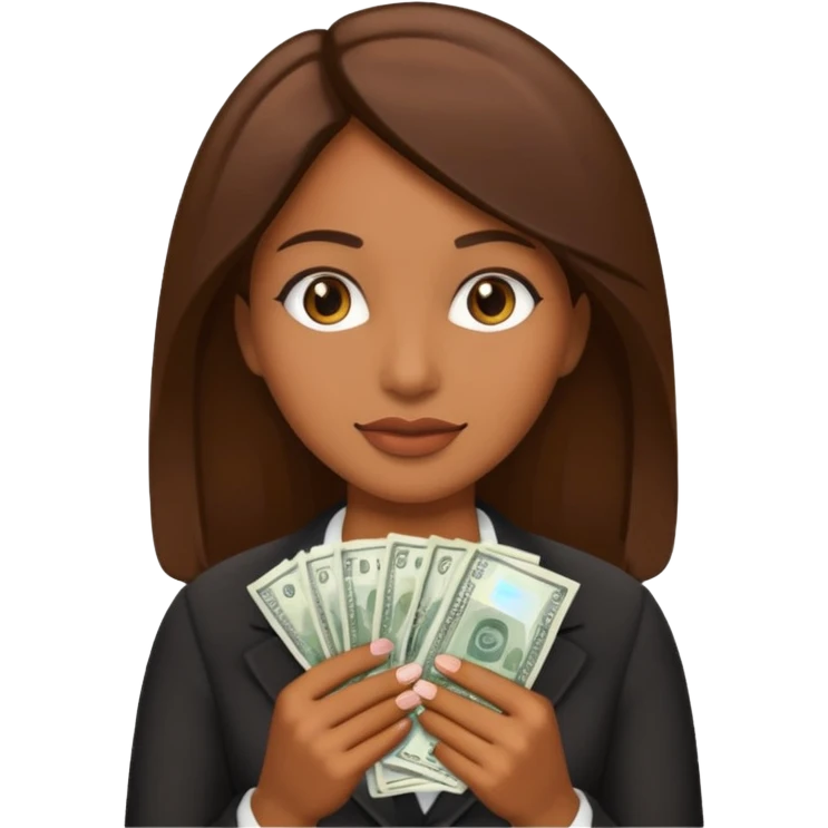 a brownskin female with money emoji