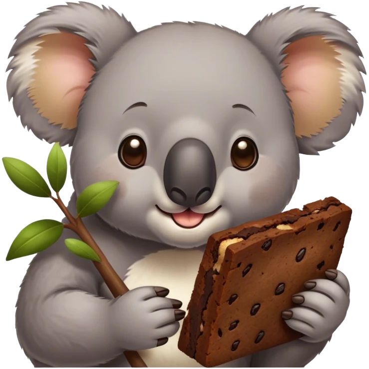 Koala eating brownie emoji