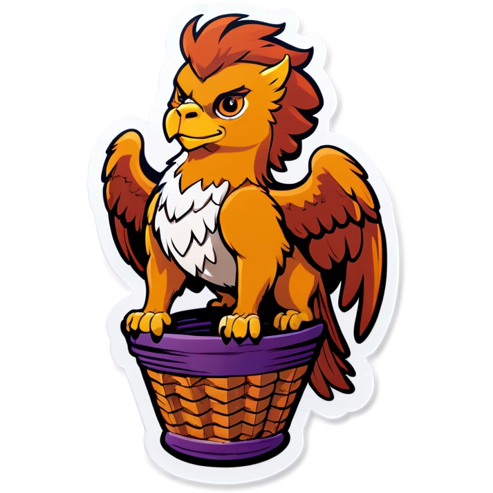 Griffin carrying basket with prince inside emoji