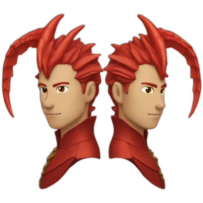 head Red dragon people simple emoji