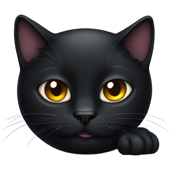 Black cat curling up  emoji