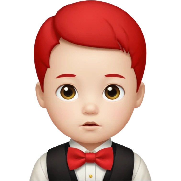 baby guy, wearing chinese royal ancient custome, red bow tie emoji