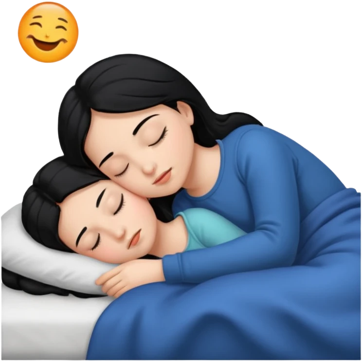 Sleeping black haired girl emoji