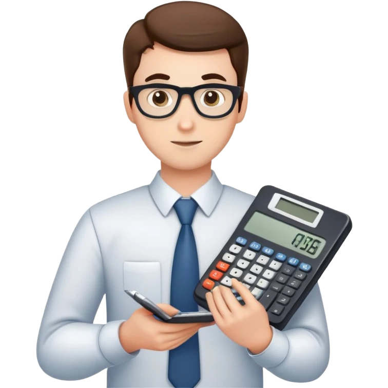 male accountant with calculator and spreadsheet emoji